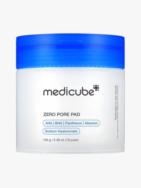 Medicube Zero Pore Pad in branded tub component on a light gray background