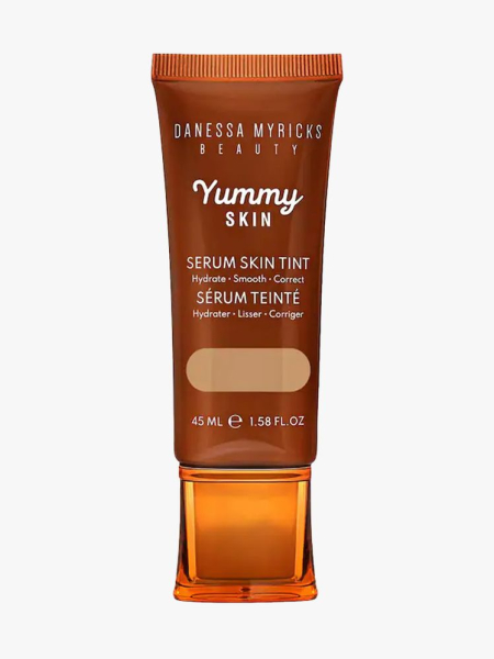 Danessa Myricks Beauty Yummy Skin Soothing Serum Skin Tint in branded tube component on a light gray background